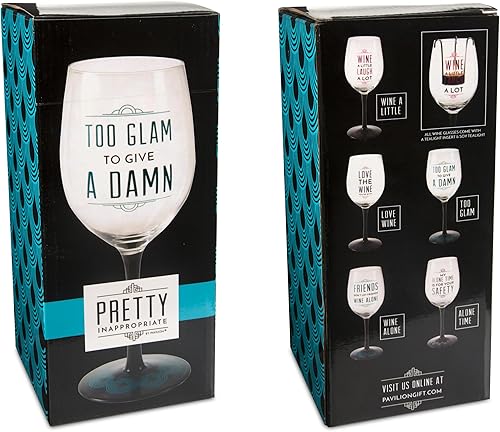 Miniatura 9 de Pavilion Gift Company Pretty Inappropriate Too Glam To Give A Damn - Portavelas para copa de vino, color azul