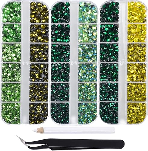 Massive Beads Más de 4500 unidades de diamantes de imitación termoadhesivos de vidrio con parte trasera plana para hacer bricolaje con 1 pinza y 1