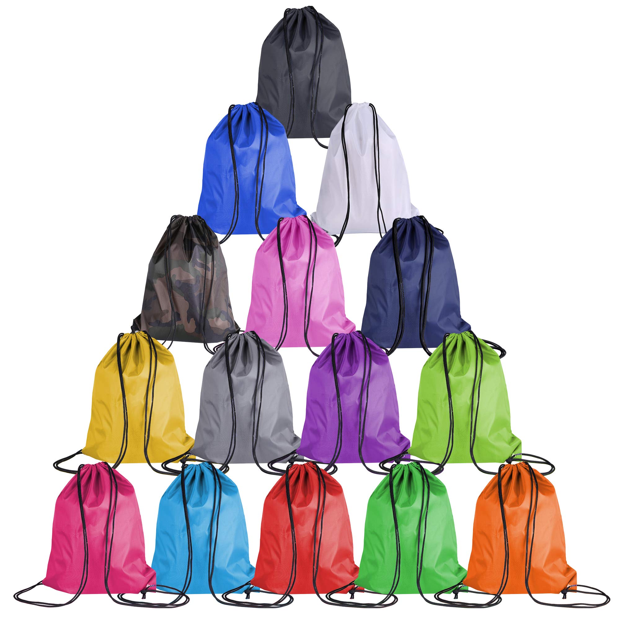 Bolsa con cordón, 2 Paquetes, Mochila con cordón, Bolsa de Almacenamiento Deportiva, Bolsa de poliéster para Gimnasio, Viajes, Yoga, Escuela y Otros Deportes al Aire Libre, 15 Colores.