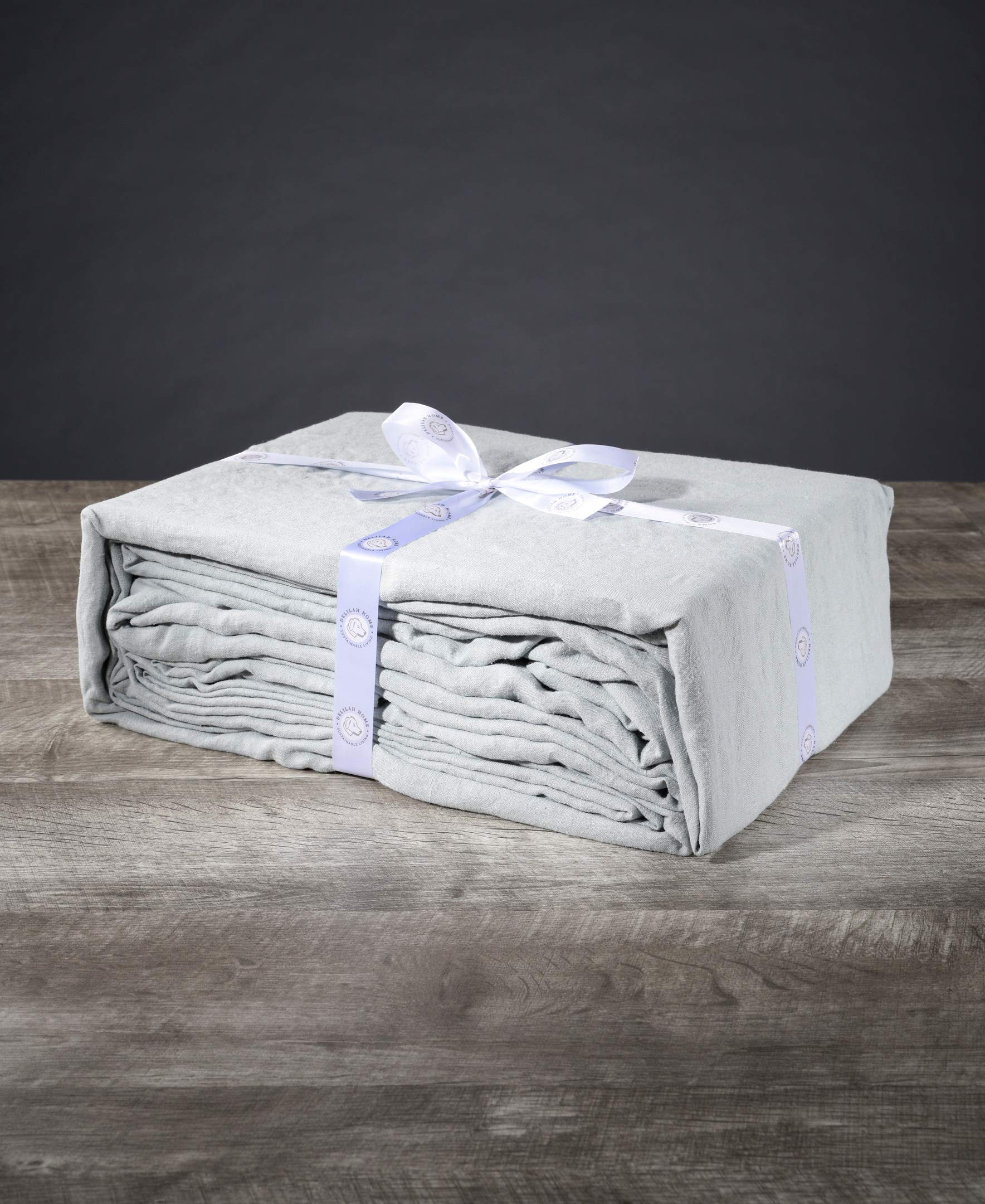 Delilah Home Sustainable Living 100 Organic Hemp Split King Bed Sheets Certified by GOTS and Vegan org Proudly