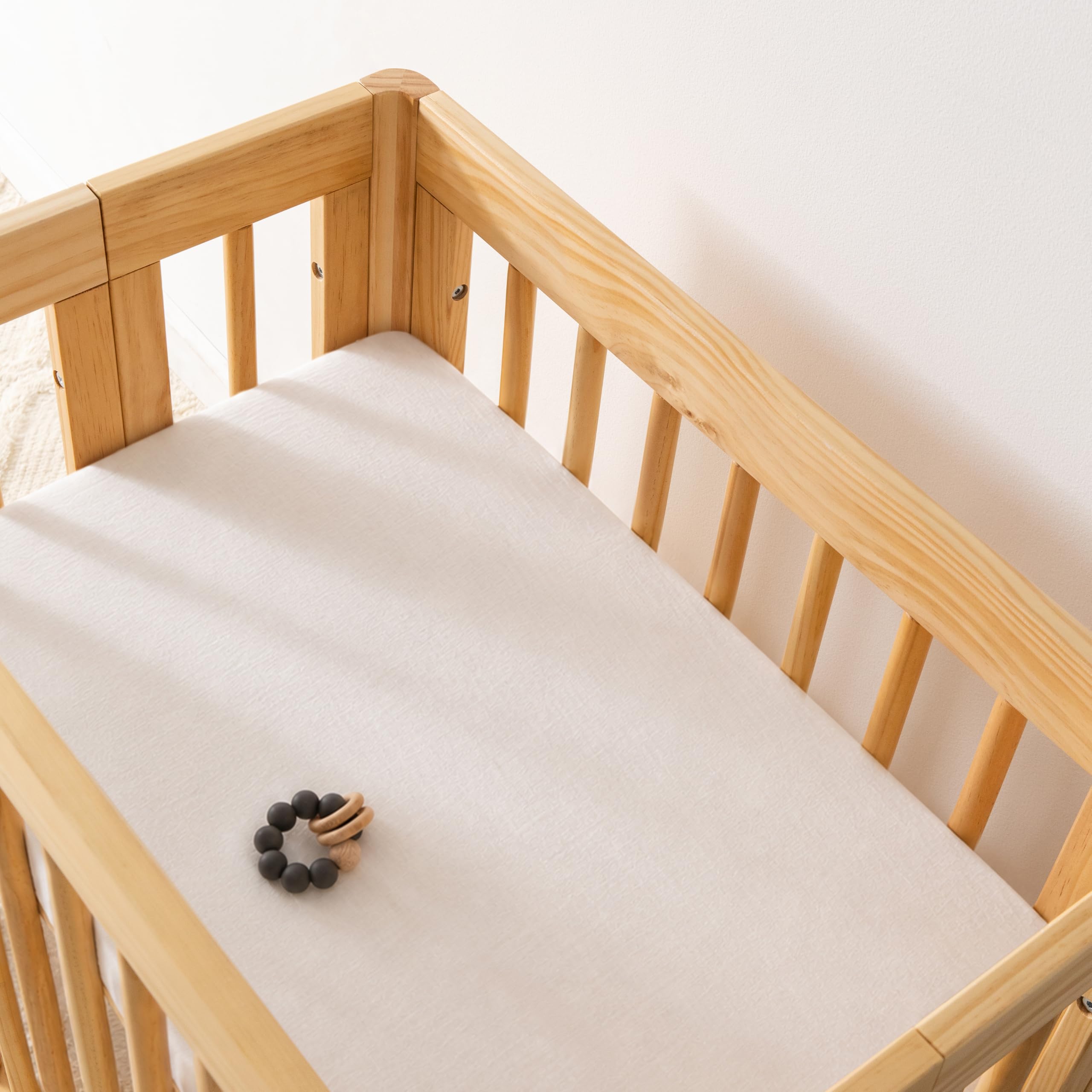 Babyletto Sábanas de Muselina para moisés de bebé para niñas y niños, Funda de Cuna de algodón orgánico Transpirable Certificado Gots, sábanas rectangulares para moisés para bebé, sábanas bajeras de