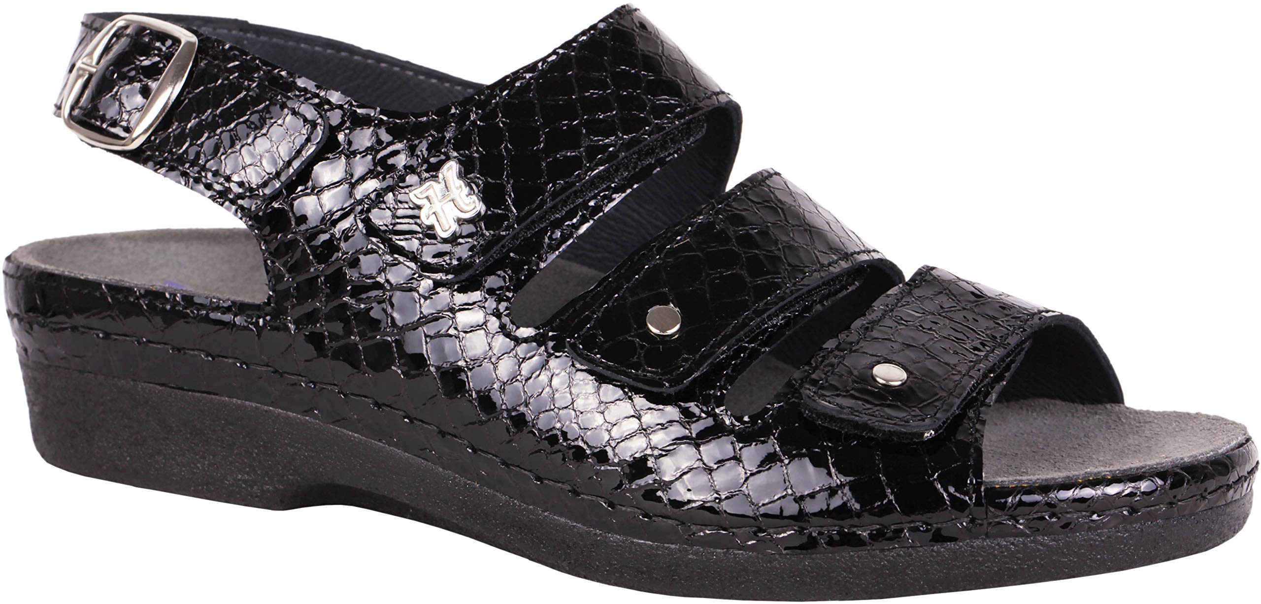 Helle Comfort WOMEN's THANDIE BLACK 3 HOOK & LOOP SLINGBACK SANDAL