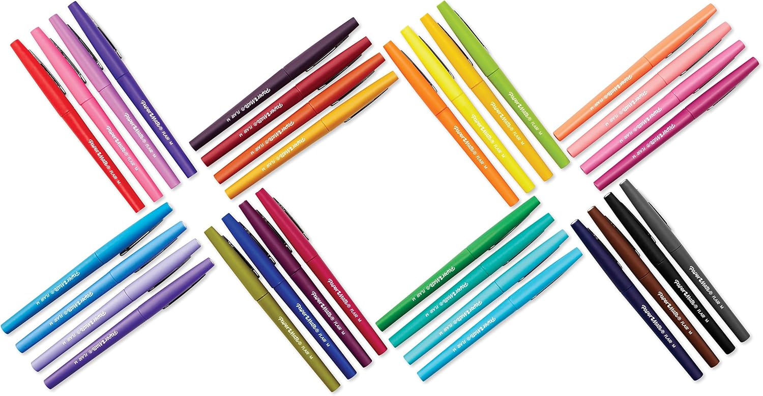 Paper Mate Flair Felt Tip Pens, Medium Point, Limited Edition Candy Pop Pack, Pack of 32 (1979425)