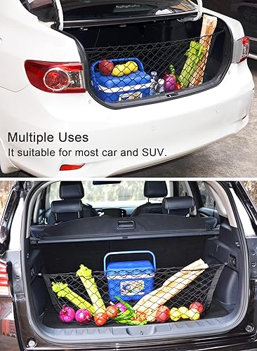 Miniatura 6 de BAILALIBO Redes de carga, red de maletero de 35.4 x 15.8 pulgadas para SUV y automóvil, redes de carga automotriz, red de carga pequeña de malla
