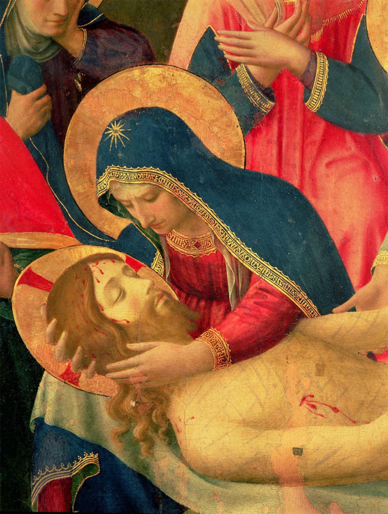 ARTXLXXBN Famous Painting Art Wall Decor Abstract Art Picture Deposition From the Cross the Virgin Mary by Tempera Gold on by Fra Angelico Animal Pictures for Home Decor 60x90cm