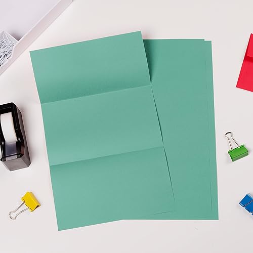 Miniatura 6 de JAM Paper, resma de 50 hojas de papel grueso (8 12 x 14 pulgadas), tamaño oficial, Agua (Aqua)