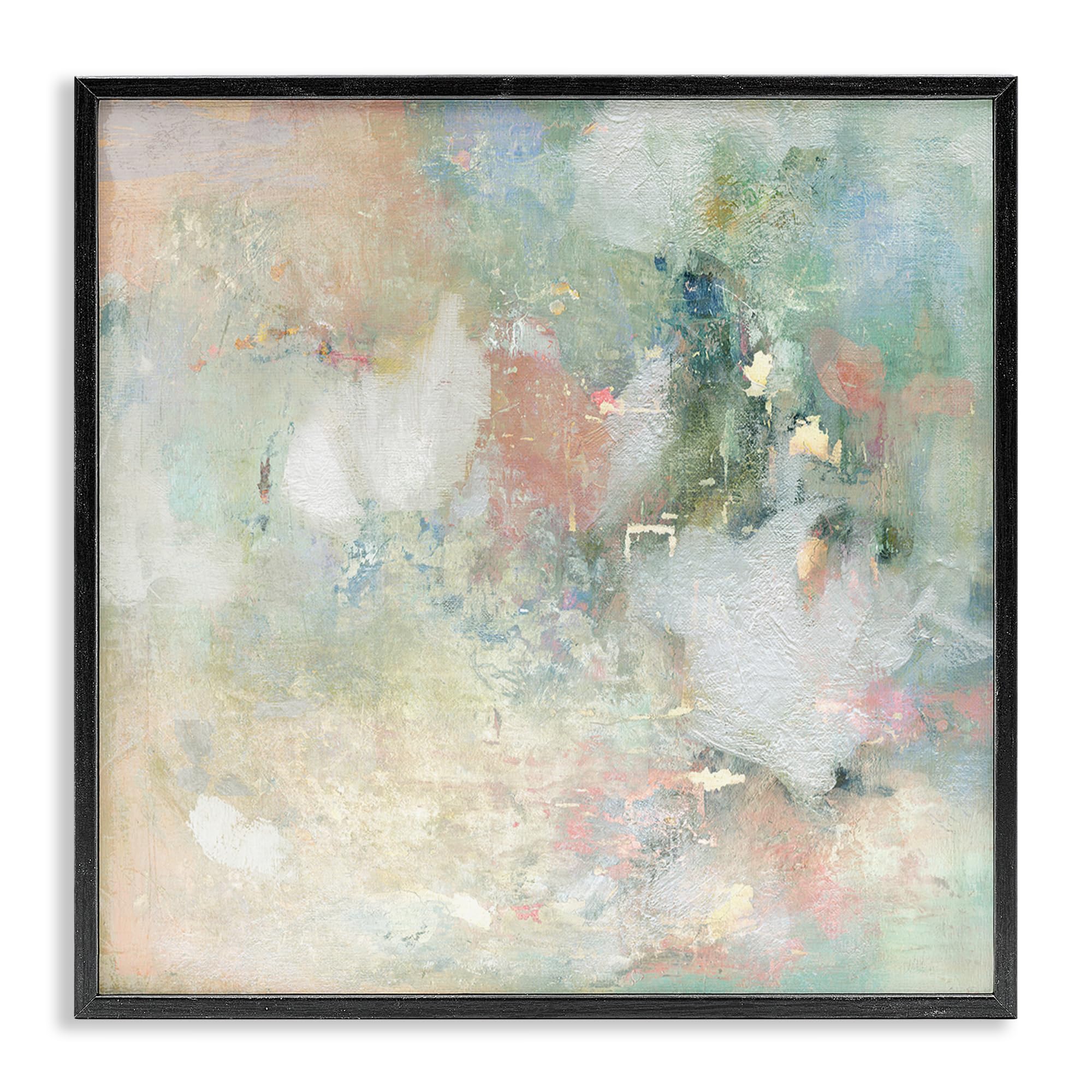 Stupell Industries 'Serene Pastel Brushstroke Harmony', Framed Giclee Art, Black, 12 x 12 Inches, Easy to Hang and Sturdy, Made in USA, by Carol Robinson
