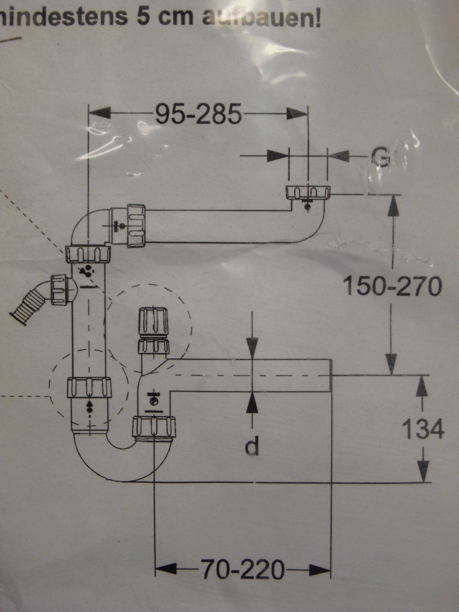 Haas PP - syfon oszczędzający miejsce DN 40 z napowietrzaczem rurowym