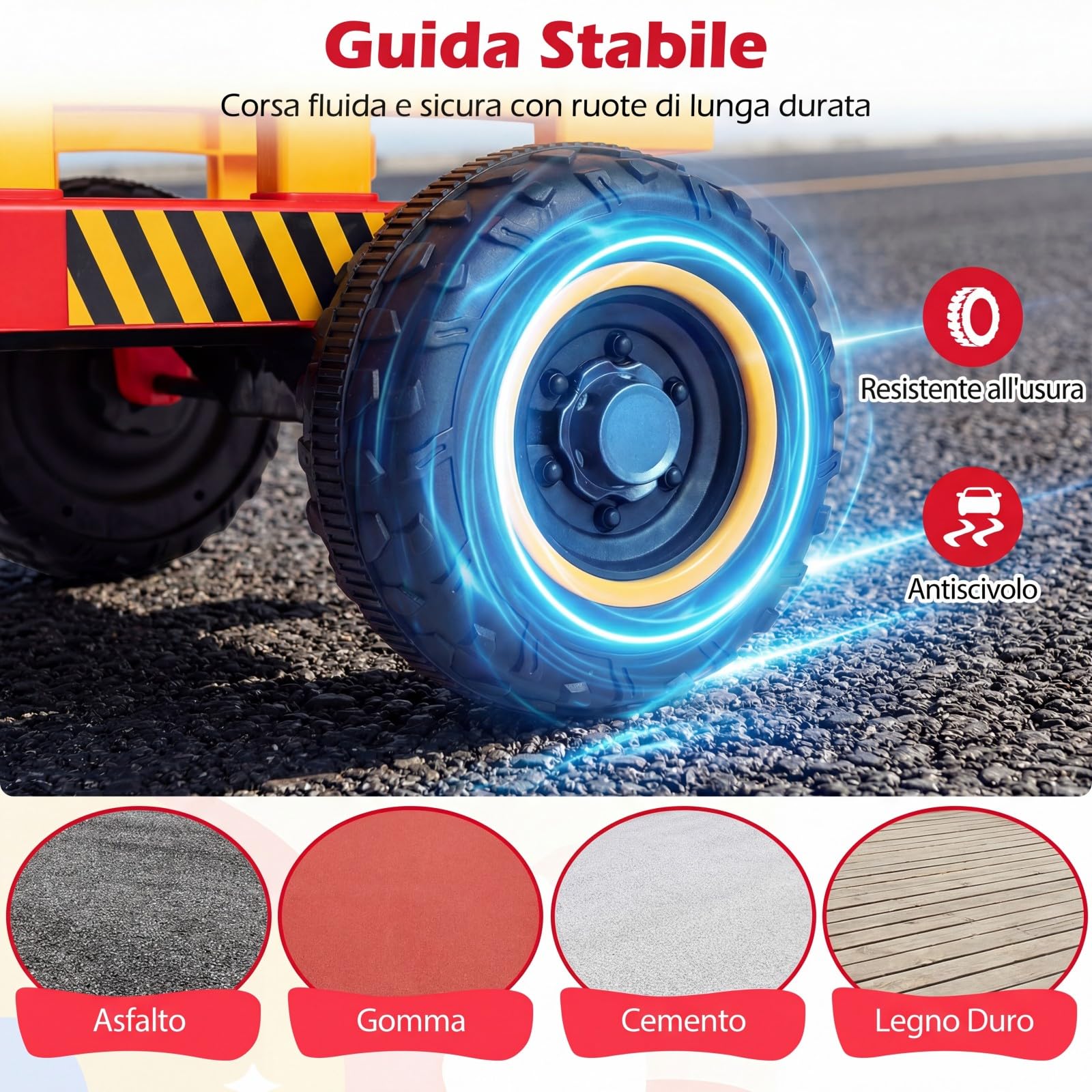 COSTWAY 24V Trattore Elettrico per Bambini, Macchina Cavalcabile con Telecomando, Clacson Musica, Connessione Wireless e Fari a LED, per Bambini 3 Anni+ (Rosso)