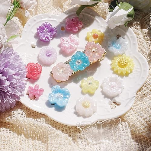 Miniatura 3 de Juego de moldes de silicona de resina de cabujón de flores, collar de fundición de joyería epoxi, arete de dije, proyecto de manualidades de arcilla