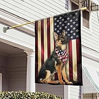 Vista 3 de Flagwix Tres Labrador Retriever Dogs, banderas de perro patriota americano, bandera de casa de 30 x 40 pulgadas, decoración para el hogar, exterior