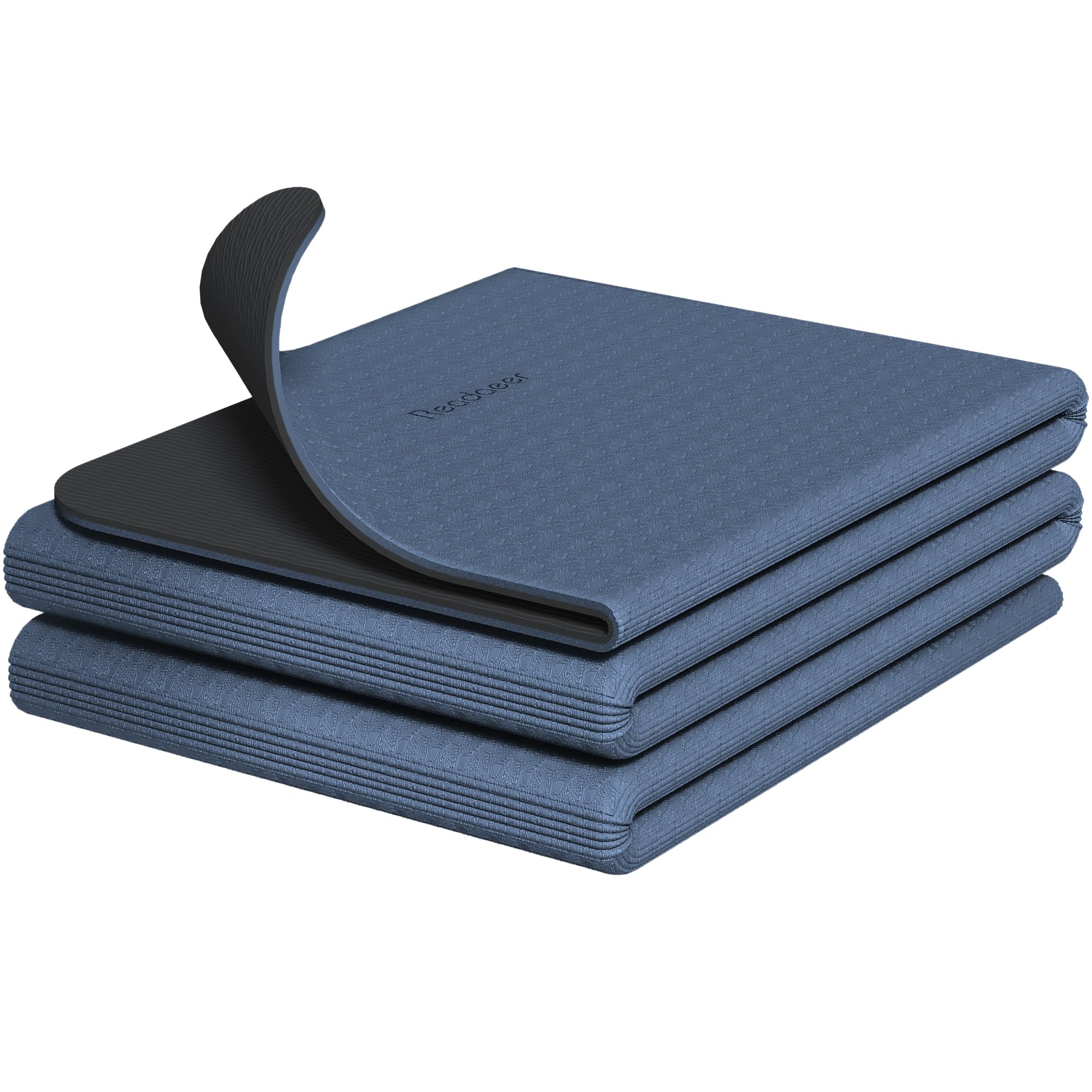 READAEER Tappetino Yoga Pieghevole da Viaggio in TPE, Spessore 6mm, Tappeto Fitness Antiscivolo per Yoga Pilates Ginnastica e Palestra, con Borsa Trasporto Inclusa (183x61 cm) (Blu)