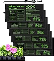 BN-LINK 6 Pack Seedling Heat Mats 10x20.75" - Waterproof Warming Pads for Seed Germination, Indoor Growing, Hydroponics, Greenhouse, ETL Listed