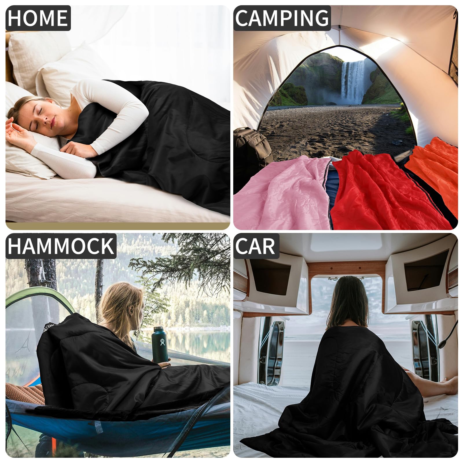 JAICOM Schlafsack - Kleines Packmaß Deckenschlafsack, Leicht & Dünn Sommerschlafsack - für Camping, Outdoor, Erwachsene, Wandern, Indoor