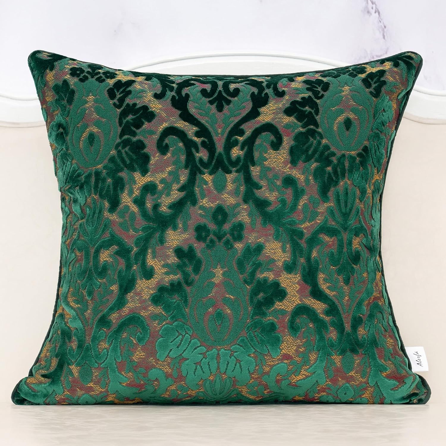 Alerfa Boho Green Floral Throw Pillow Cover 18x18 Inch Cut