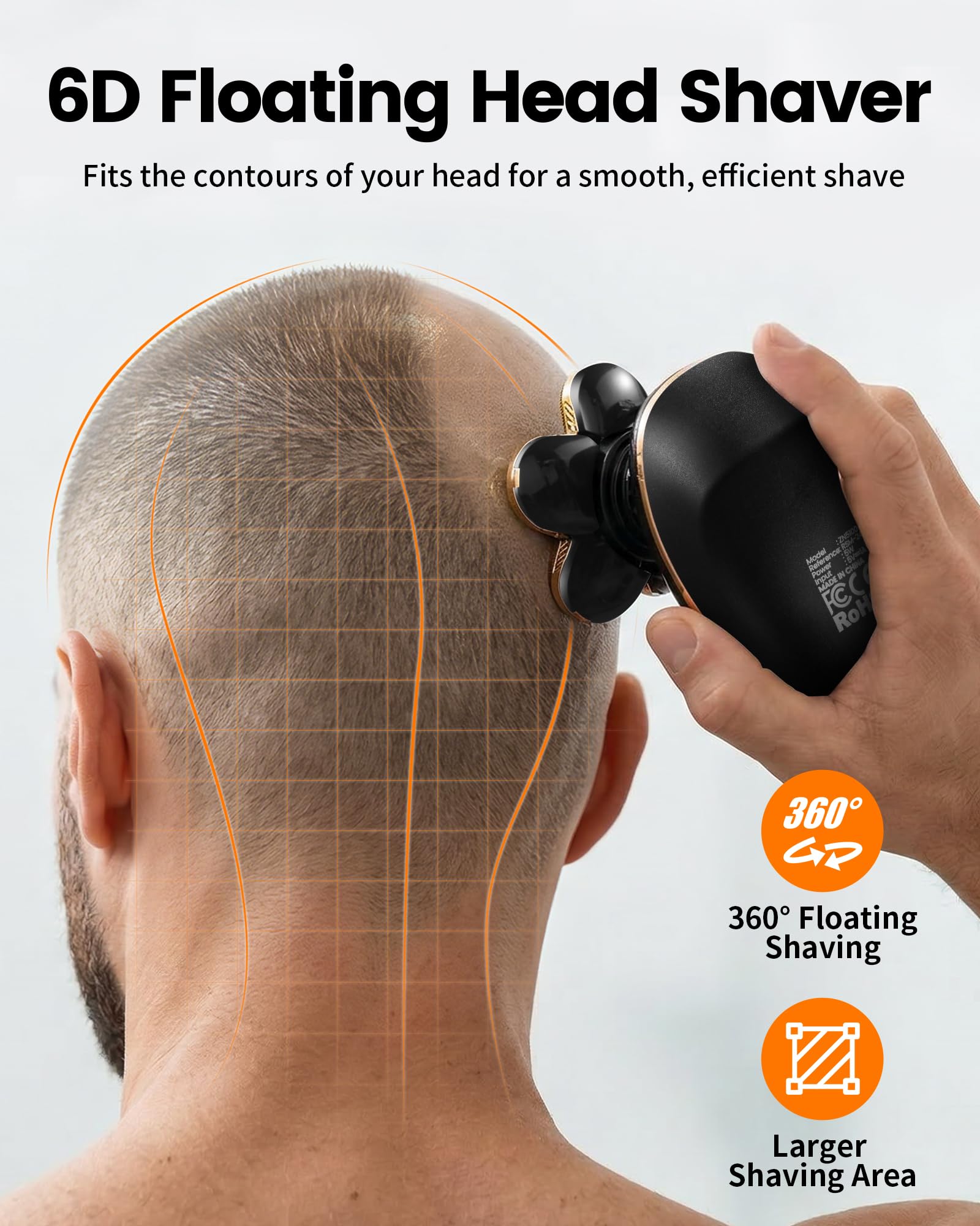 Type-C Charge Bald Head Shaver - 6 Blades -2 Type-C Charge Bald Head Shaver - 6 Blades -2