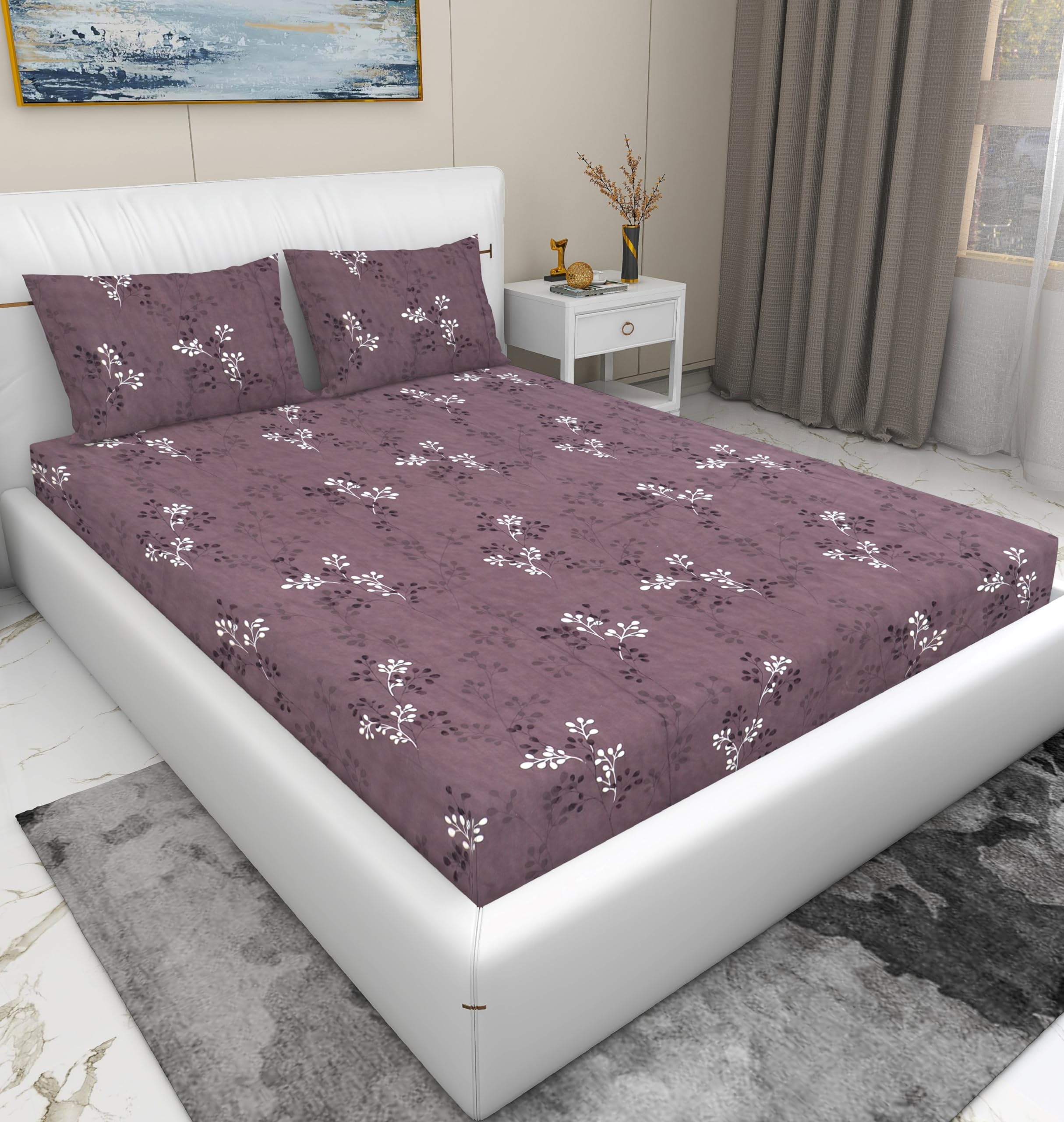 RD TREND Presents Bedsheet for Double Bed 210 TC, Size- 90/100 Inchs (228/254 CM),Polycotton Double Bed bedsheet with 2 Pillow Covers(18/28 Inchs) Color-Pink Pattern- Floral (B0CVB99TLV) Amazon Price History, Amazon Price Tracker