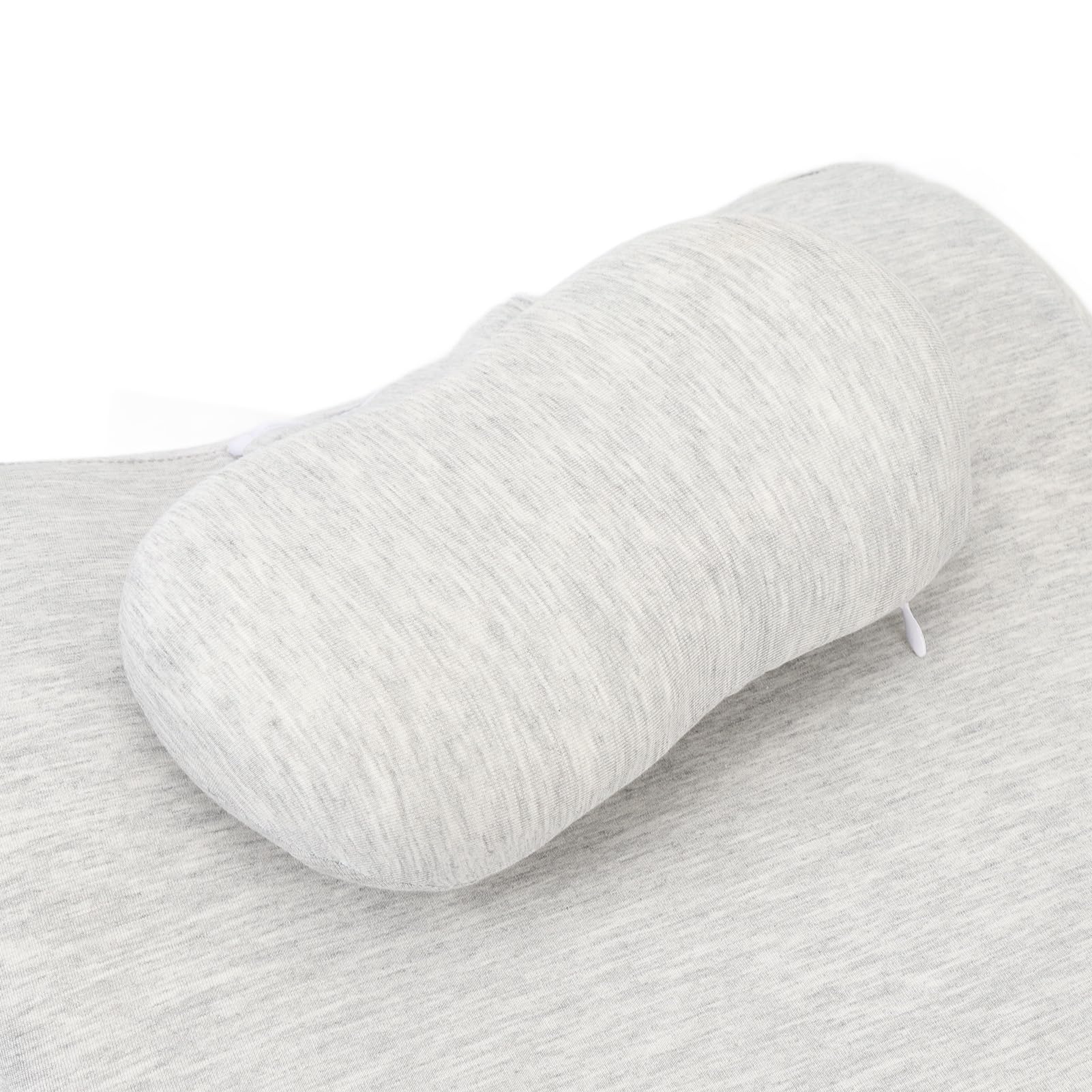 Cojín Elevador de Piernas, Almohada Ergonómica de Espuma Viscoelástica Suave para Masaje en el Hogar, Salón de Belleza, 60x21x35cm (Gris Claro)
