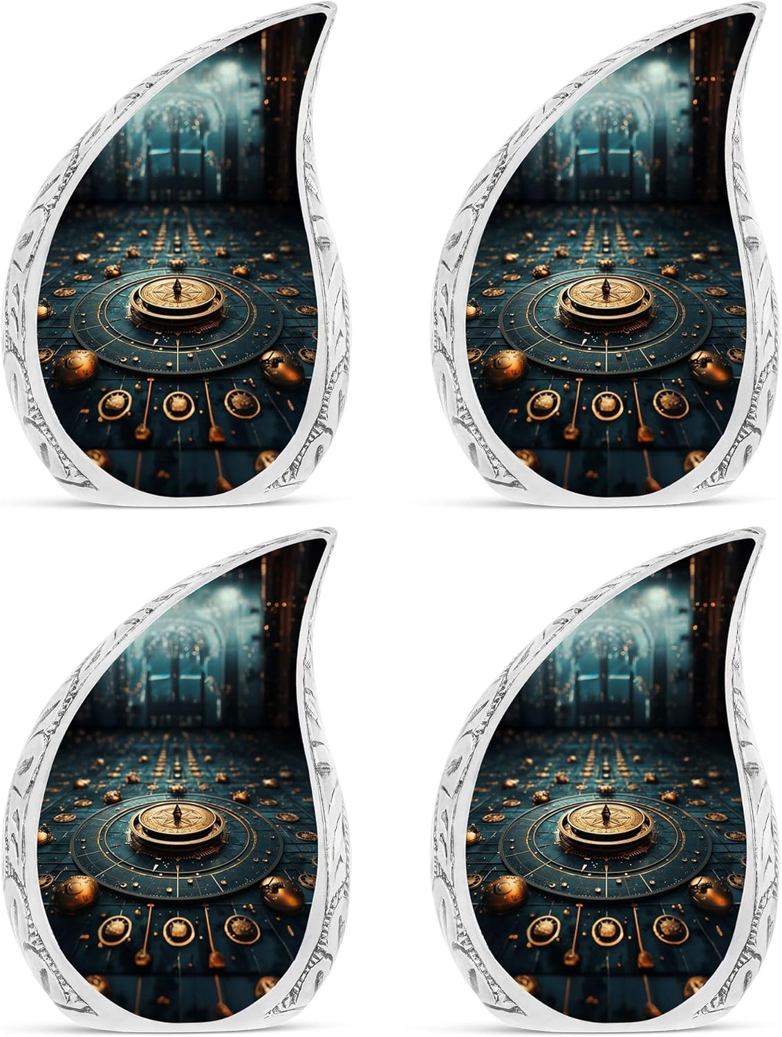 Navigating The Celestial Seas - Decorative Urn - Miniature Urns (Pack of 4 - 3 Inch) for Adults' Ashes