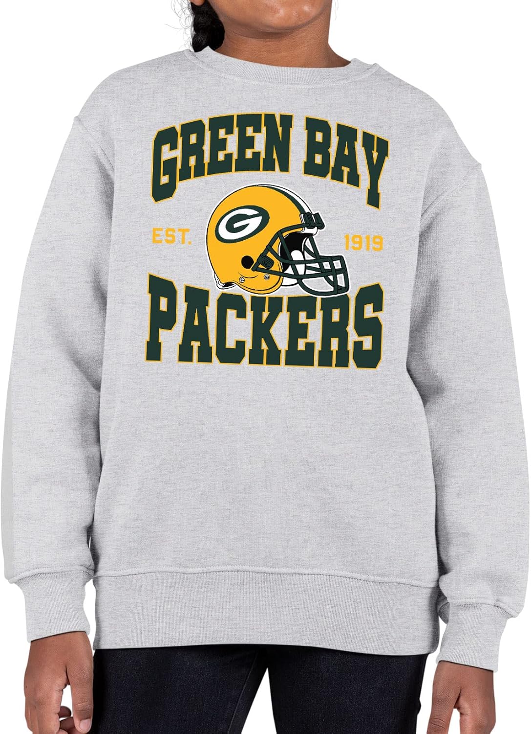 Junk Food Clothing x NFL - Team Helmet - Kids Crewneck Sweatshirt for Boys and Girls - Officially Licensed NFL Apparel