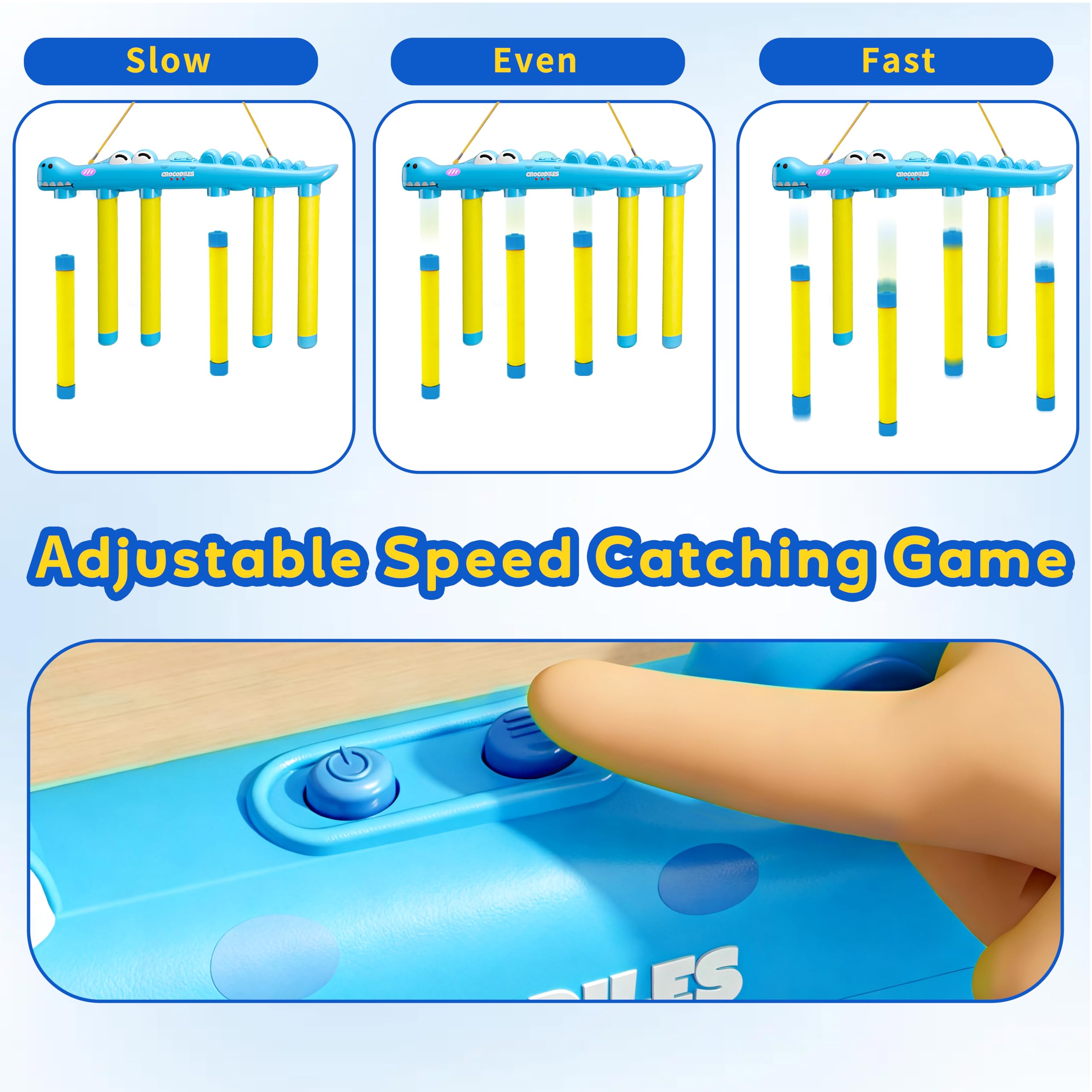 KEGOZ Catching Sticks Game, Drop Sticks Game with 3-Speed Remote Control, Hand Speed Challenge Games for Solo/Dual Play - Image 4