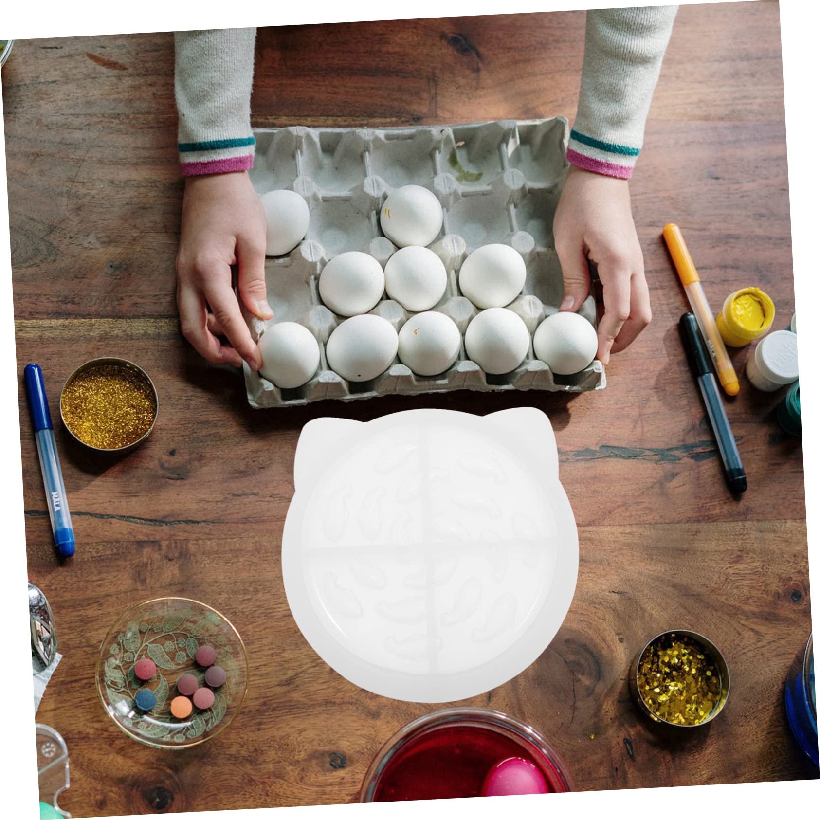 BEBEMOKO 1Pc DIY Silicone Pet Bowl Creative Flexible for Cats and Dogs High Transparency Easy to for Custom Color Bowls Craft Tool for Pet Lovers