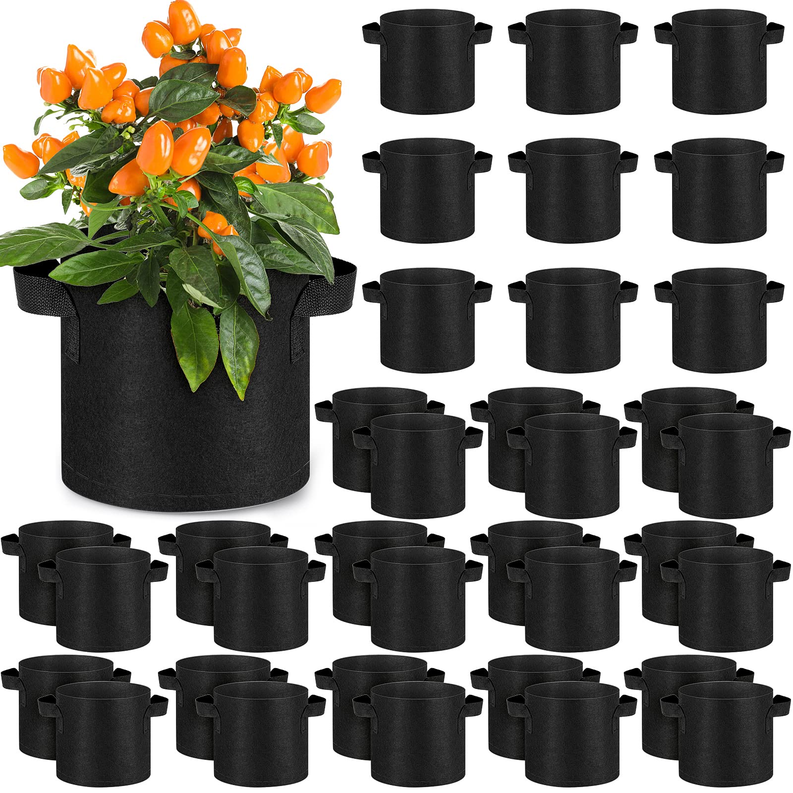 Nuanchu 36 Packs 2 Gallon Grow Bags Bulk Aeration Fabric Pot with Handles