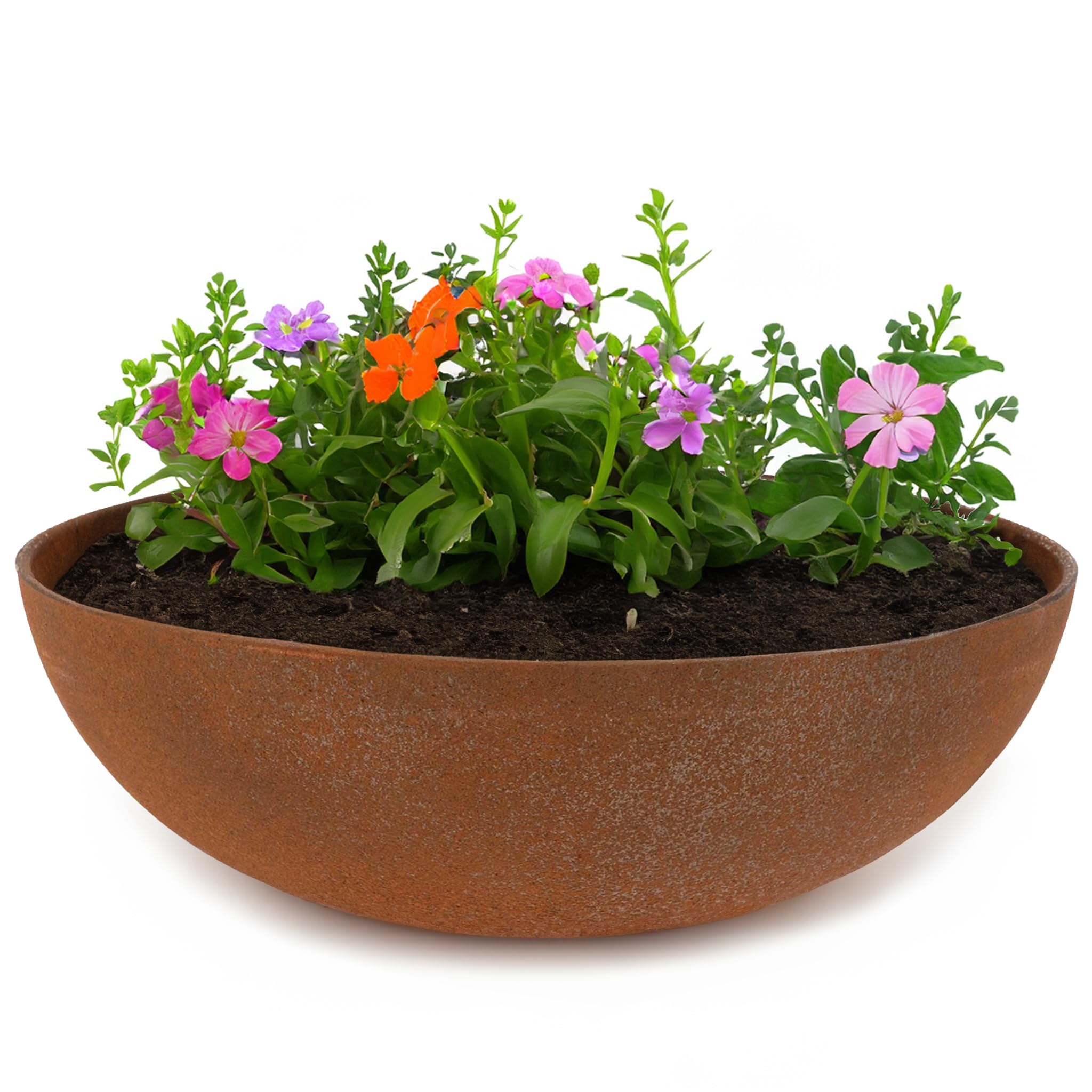 matches21 HOME & HOBBY Macetero para exterior con aspecto oxidado, 45 x 13 cm, resistente a la intemperie