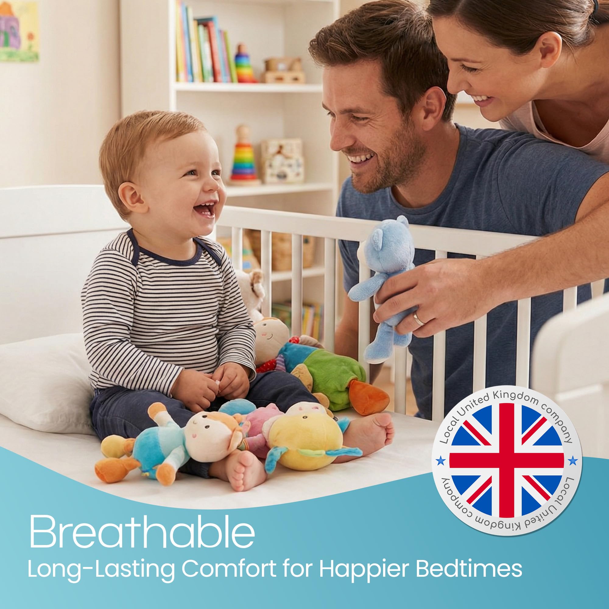 Next To Me Crib Sheets 51x85cm – Award-Winning 2 Pack Organic Cotton White Bedside Crib Fitted Sheets – Soft Breathable Tutti Bambini CoZee Fitted Sheets for Daily Use — view 7