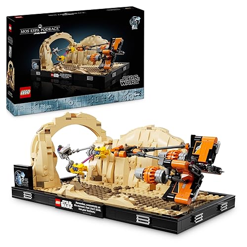 LEGO Star Wars Mos Espa Podrace Diorama Set for Adults, Buildable The Phantom Menace Model Kit, Features Anakin Skywalkerโs Podracer, Memorabilia Gifts for Men, Women, Him or Her 75380 - Toy Building Block