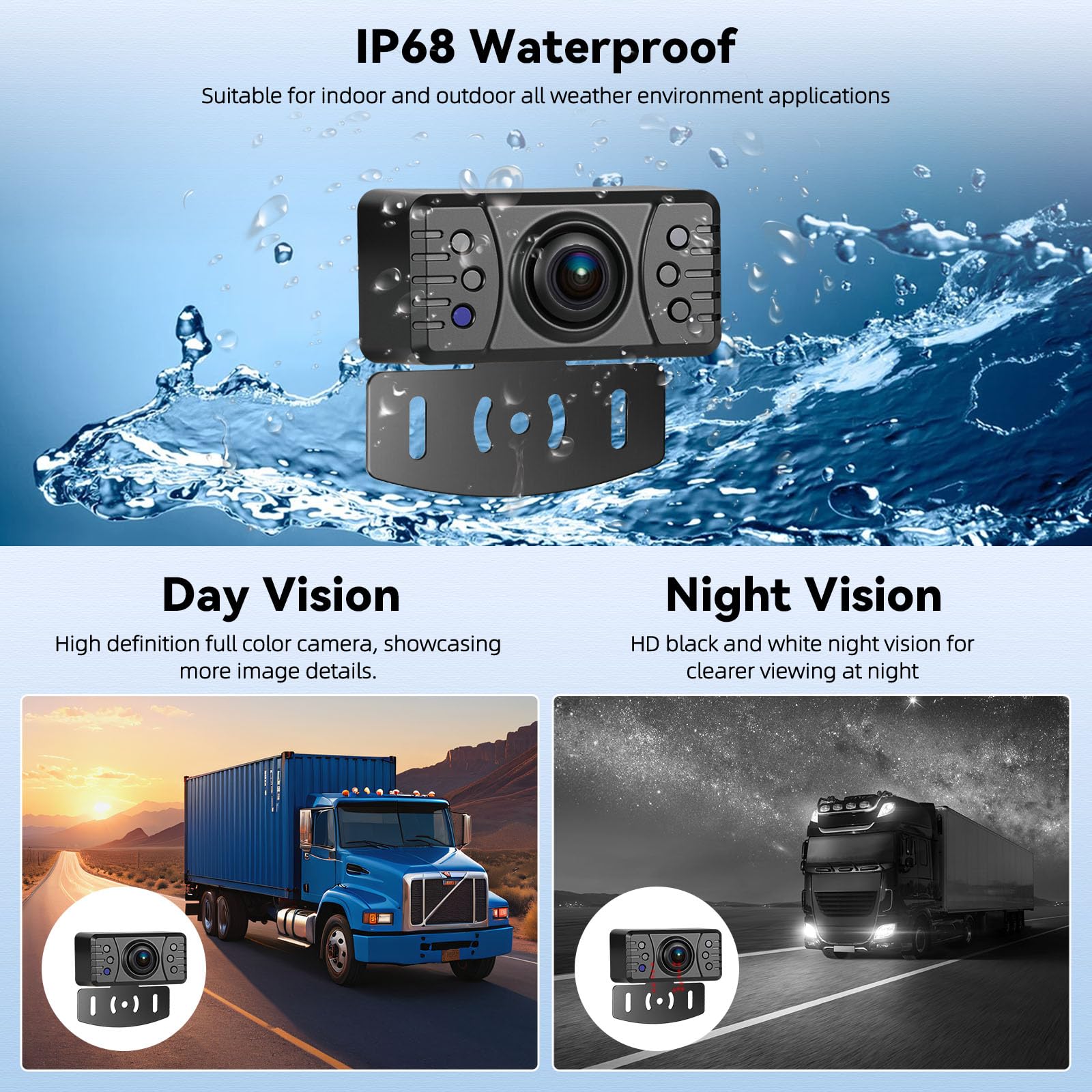 AHD Inalámbrico Cámaras Traseras para Coches con 4,3 Pulgadas de Señal Digital IP68 Impermeable de Visión Nocturna de Gran Angular de la Ventosa Puede DC12V Matrícula de la Cámara