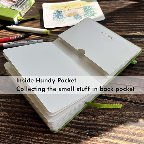 Miniatura 6 de tumuarta Cuaderno de bocetos de acuarela, 5 x 7.5, 140 libras, 300 GSM, papel 100% algodón, prensa en frío, 24 hojas, 48 páginas, diario de acuarela