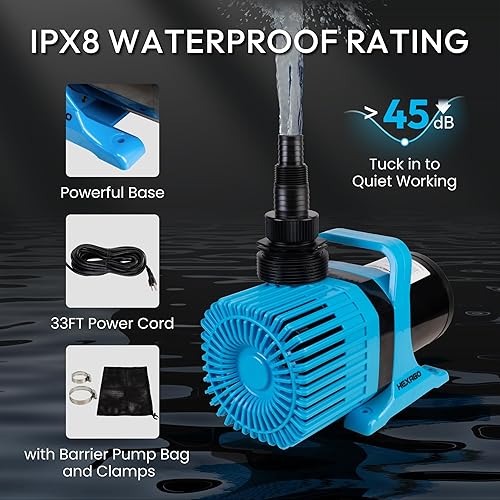 Miniatura 6 de Hexago Bomba de agua sumergible de 4000 GPH, bomba de estanque de 350 W, bomba de acuario ultra silenciosa, 21 pies. Altura máxima, para estanque,