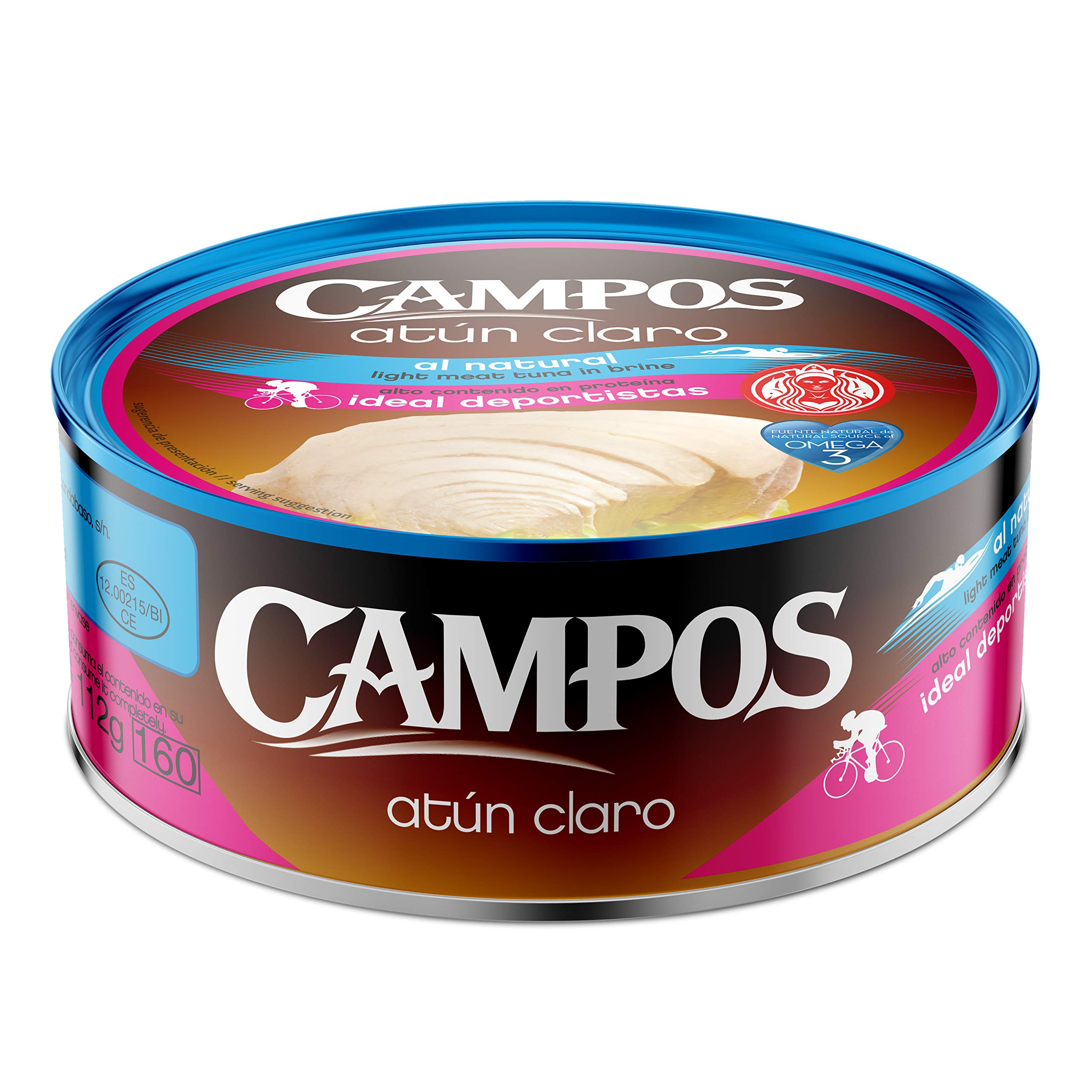 Campos Conserva De Atún Claro APR Al Natural, 160 g (Atún de pesca responsable)