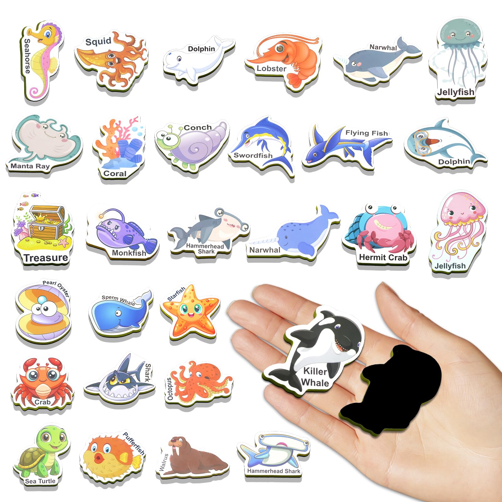 42PCS Ocean Animal Fridge Magnets for Kids, Refrigerator Magnets for Toddlers