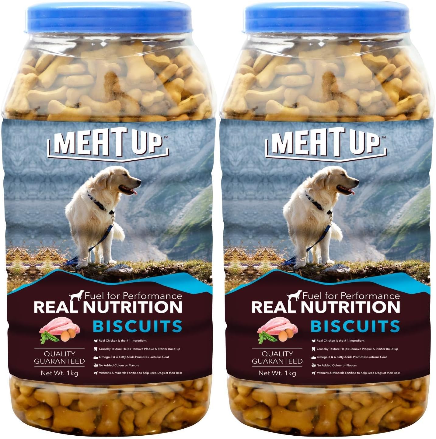 Dog Biscuits, Real Chicken, 2 Kg( 2 x 1kg )| Prevents Tartar Build-Up, No Artificial Colors, Healthy Skin & Coat, Perfect For Training & Rewarding | For Puppy & Adult Dog