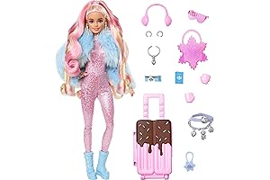 Barbie Extra Fly Doll with Snow-Themed Travel Clothes and Accessories and Sparkly...