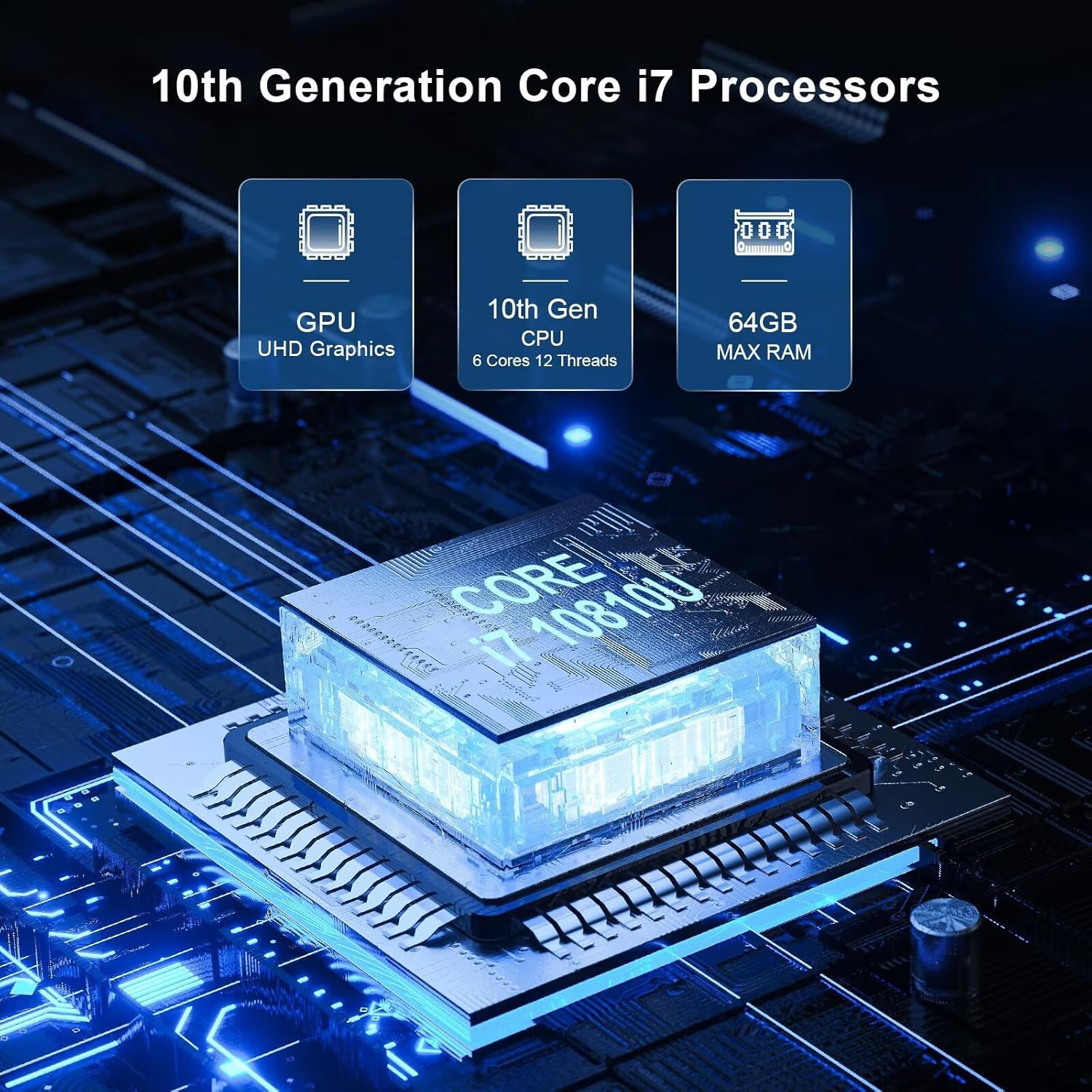 WEIDIAN Mini PC Fanless Industrial Win 11 Pro PC Core i7 10810U 64GB RAM 1TB SSD Mini Desktop Computer GPIO, 4K 2HD+DP, 2LAN, 2COM RS232/422/485, 6USB WiFi&BT RAID Wake On LAN Auto Power On - Image 8