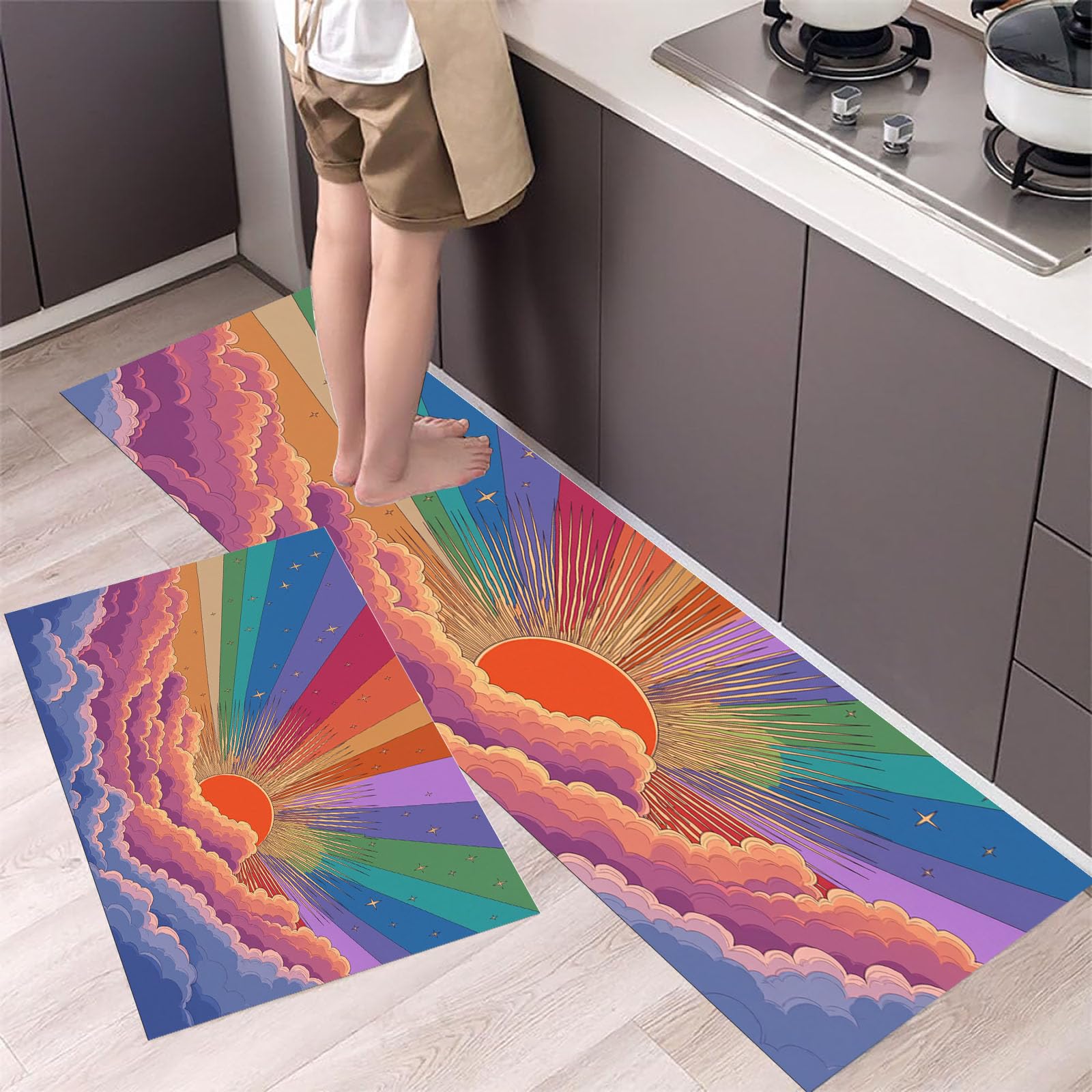 Tapis de cuisine antidérapants pour éviter les glissades et retenir les taches d'huile et d'eau