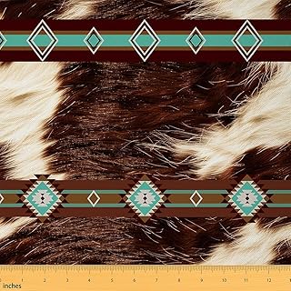 Cow Fur Printed Upholstery Fabric by The Yard,Cowhide Pattern Reupholste...