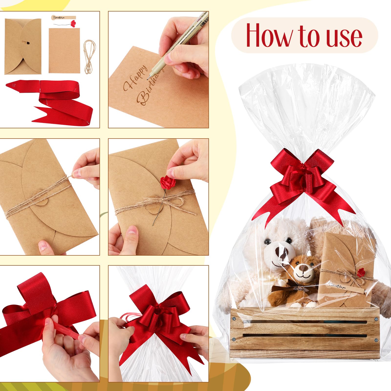 Wonderjune 5 Set Leather Empty Gift Basket With Gift Bags - View #13