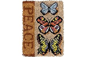 DIY Latch Hook Rug Kits for Kids Adults Butterfly Rug Crochet Yarn Kits