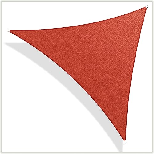 ColourTree CTAPRT16 Custom Size Order to Make 14' x 14' x 14' Red Triangle Sun Shade Sail Canopy Mesh Fabric UV Block - Commercial Heavy Duty - 190 GSM - 3 Years Warranty