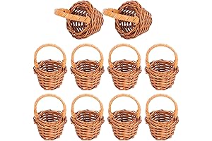 DOITOOL 10PCS Mini Rattan Baskets for Crafts