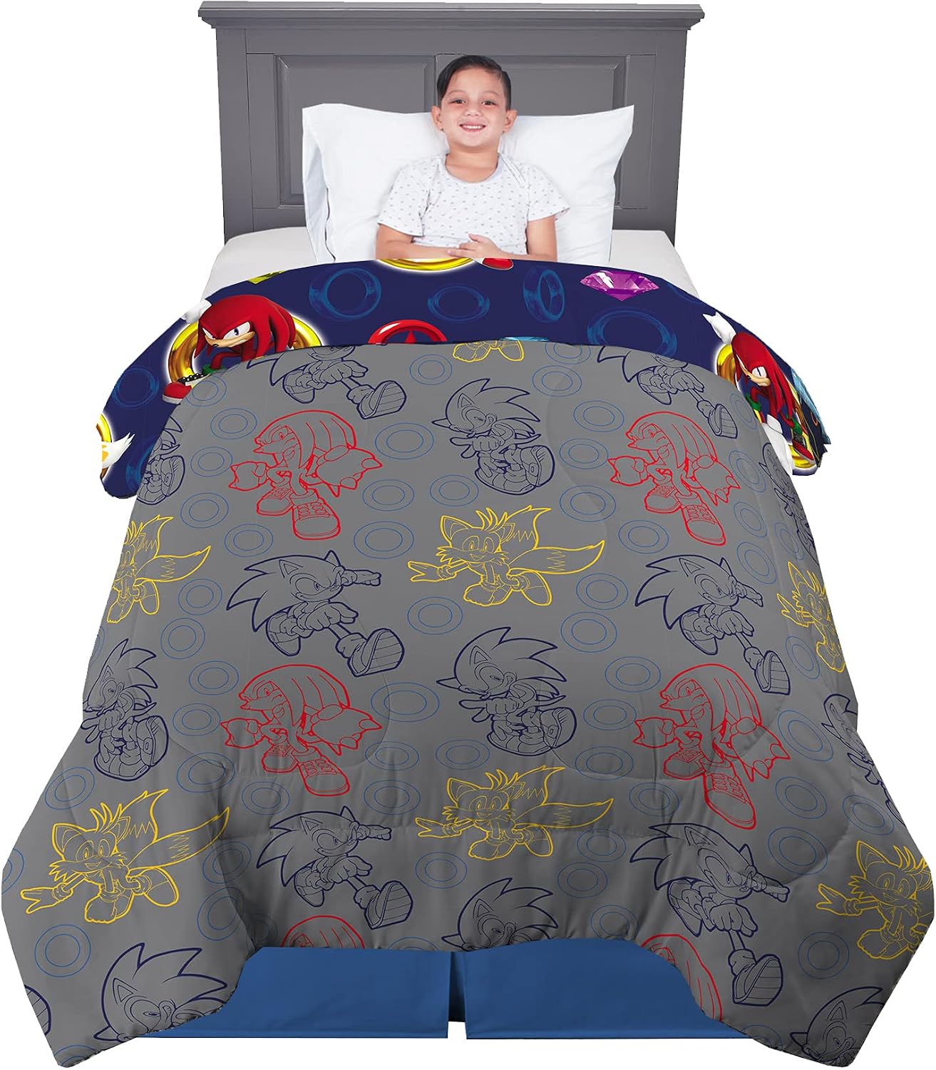 Franco Kids Bedding Soft Microfiber Comforter, Twin, Sonic The Hedgehog, Anime