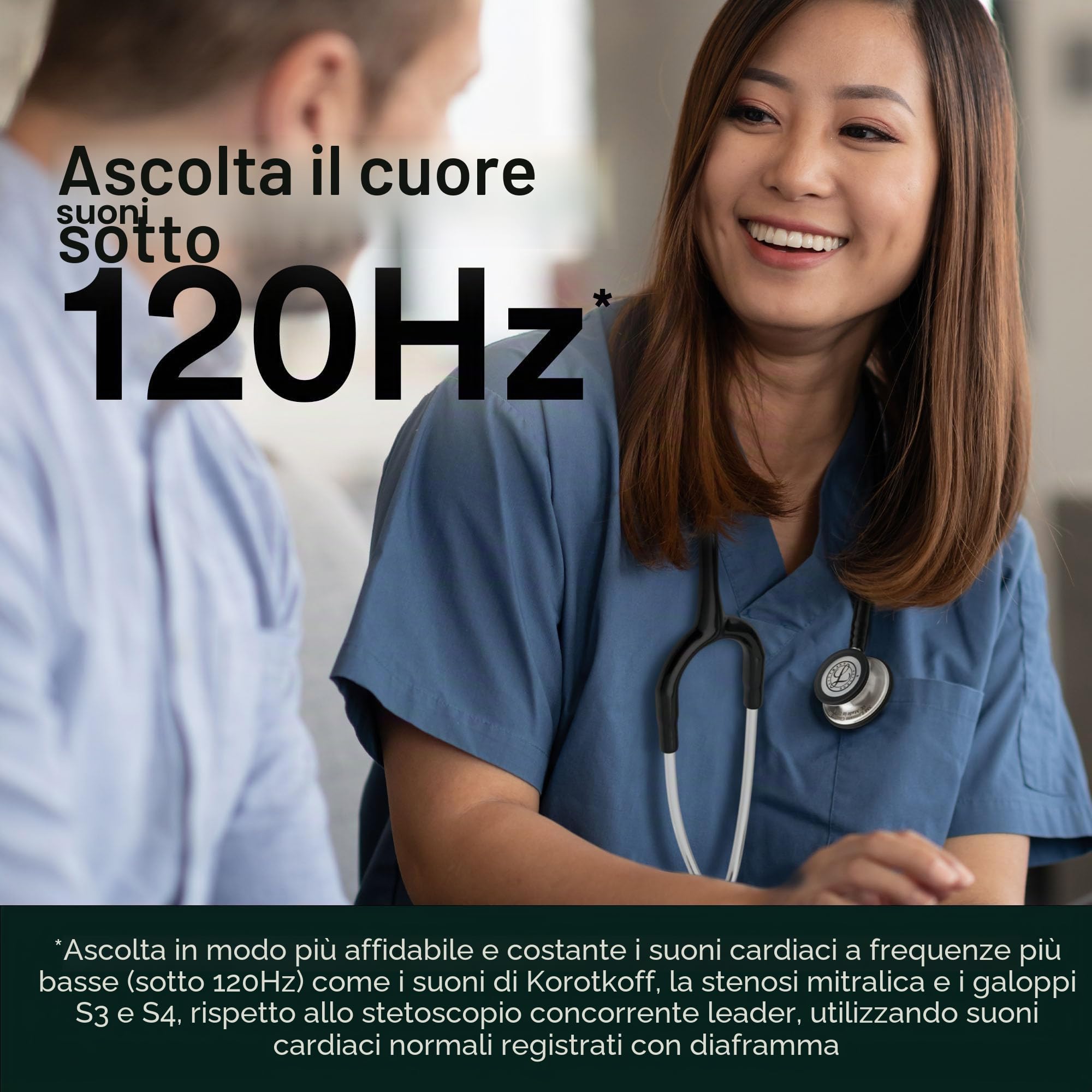 3M Littmann Stetoscopio per il monitoraggio Classic III, tubo auricolare blu Caraibi, 69 cm, 5623