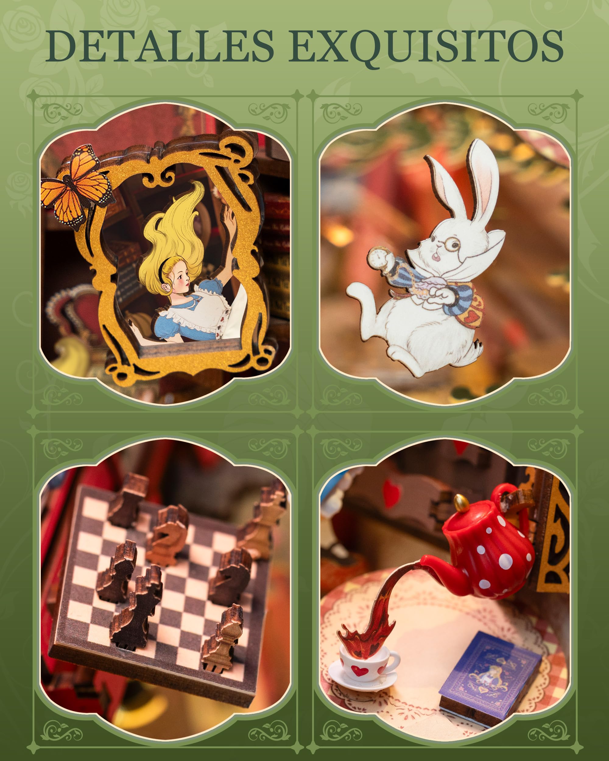 Rolife Book Nook Kit Casas Miniaturas para Montar Fall into Wonder Puzzle Madera 3D Adultos con Luces Decoracion Hogar Libro Maquetas para Construir Adultos Regalo para Profesora Madre Niños