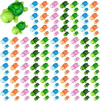 Soaoo 120 Pcs Mini Resin Turtle Figurine 1.3/0.9 Tiny Cute Turtle Statue Mini Sea Creatures Tortoise Miniature Resin Animals for DIY Garden Decoration Cake Home Decor, 2 SizesMulticolor