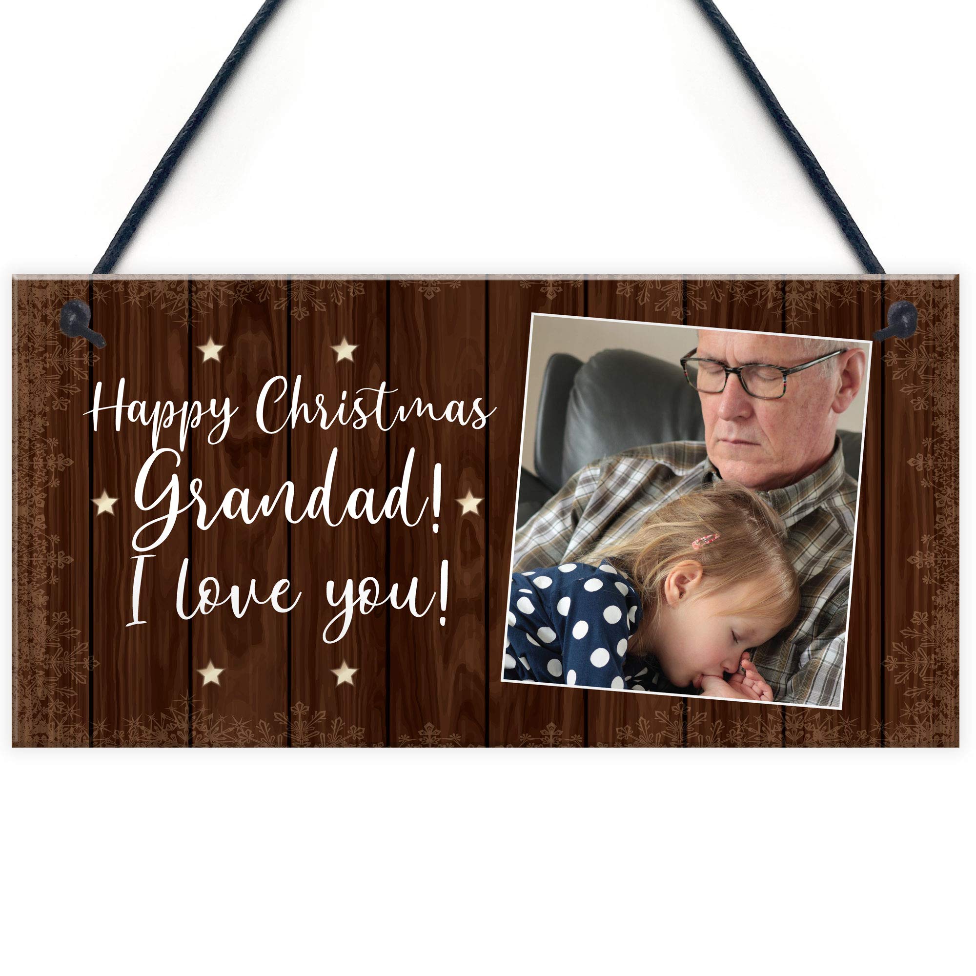 Personalised Merry Christmas Grandad Gift Photo Plaque Gift Love Gift For Him