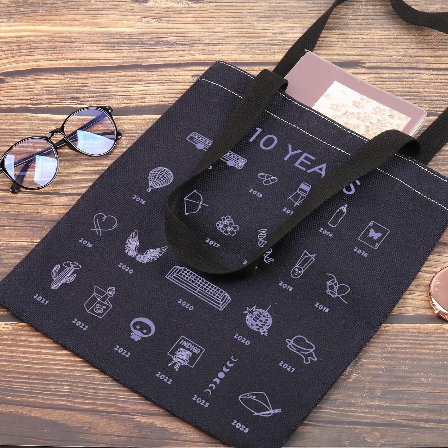 G2TUP Korean Group 10th Anniversary Tote Bag Army Lover Gift Singer Music Shopping Bag for Music Fans Korean Group Merch - Image 4